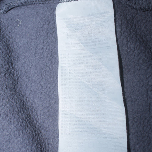 Nike Men's Grey Small Pullover Sweatshirt Crew Neck Fleece Zip Detail