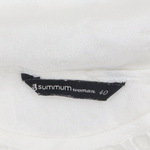 Summum Woman White Embroidered Viscose Blouse Womens UK 12 Boho Top