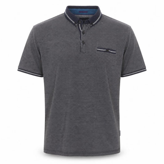 Front view of Ted Baker London Men's Grey Cotton Polo Shirt, size 6, 3XL Classic Fit