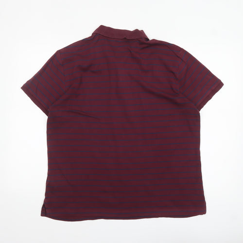 Ralph Lauren Men's Brown Striped Slim Fit Polo Shirt XL