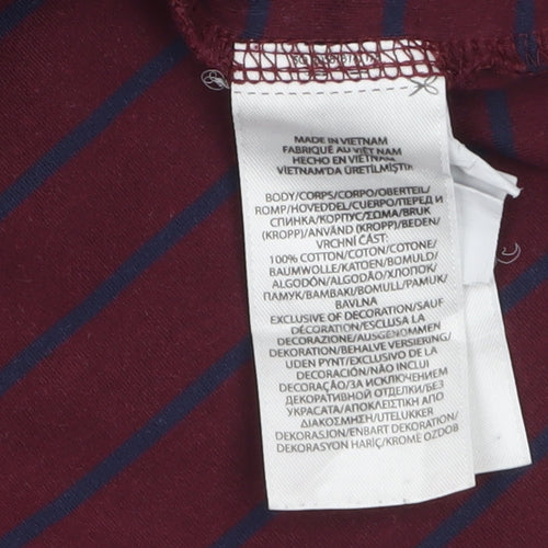 Ralph Lauren Men's Brown Striped Slim Fit Polo Shirt XL