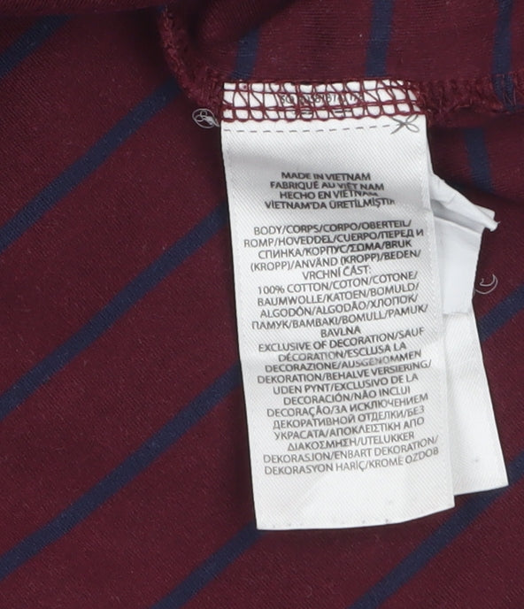 Ralph Lauren Men's Brown Striped Slim Fit Polo Shirt XL