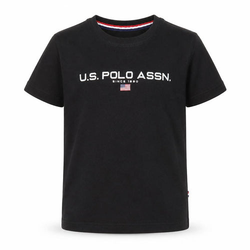 U.S. Polo Assn. Boys Black Logo T-Shirt 5-6 Years Cotton Crew Neck