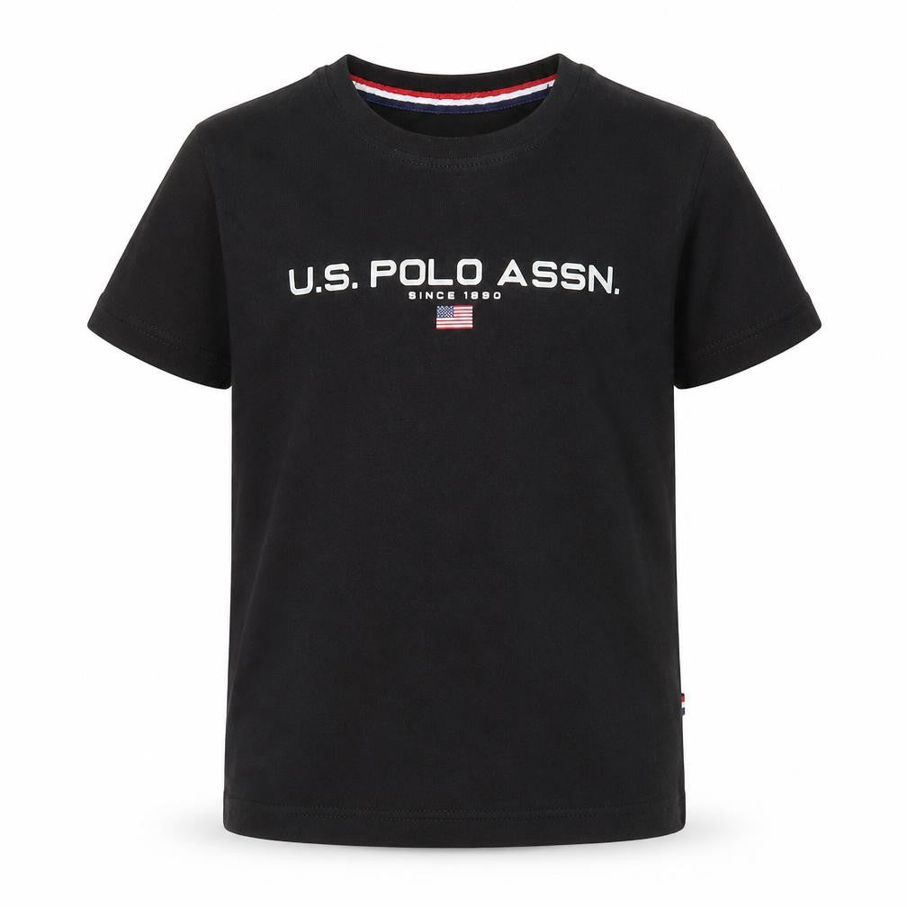 U.S. Polo Assn. Boys Black Logo T-Shirt 5-6 Years Cotton Crew Neck