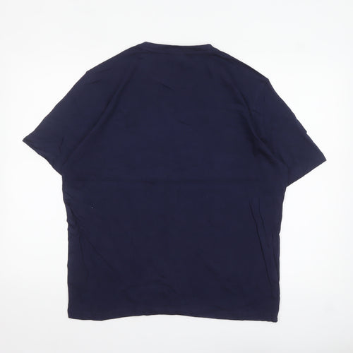 Fila Men's Navy Blue Crew Neck Cotton T-Shirt L