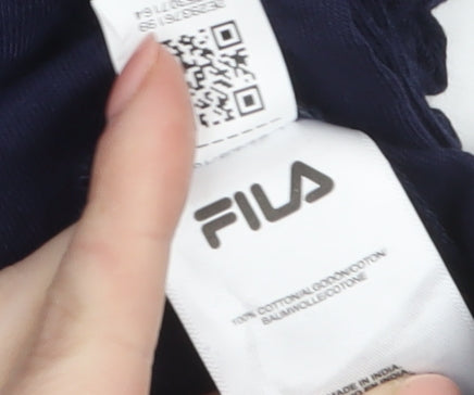 Fila Men's Navy Blue Crew Neck Cotton T-Shirt L