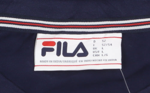 Fila Men's Navy Blue Crew Neck Cotton T-Shirt L
