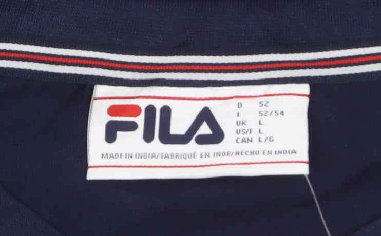 Fila Men's Navy Blue Crew Neck Cotton T-Shirt L