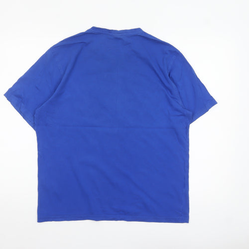George Men’s Blue Superman Logo T-Shirt Medium Crew Neck Cotton