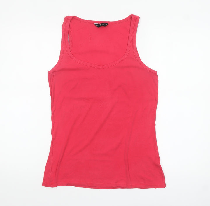 Dorothy Perkins Women’s Pink Cotton V-Neck Tank Top Size 14