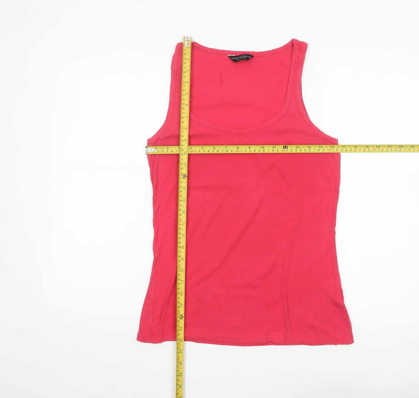 Dorothy Perkins Women’s Pink Cotton V-Neck Tank Top Size 14