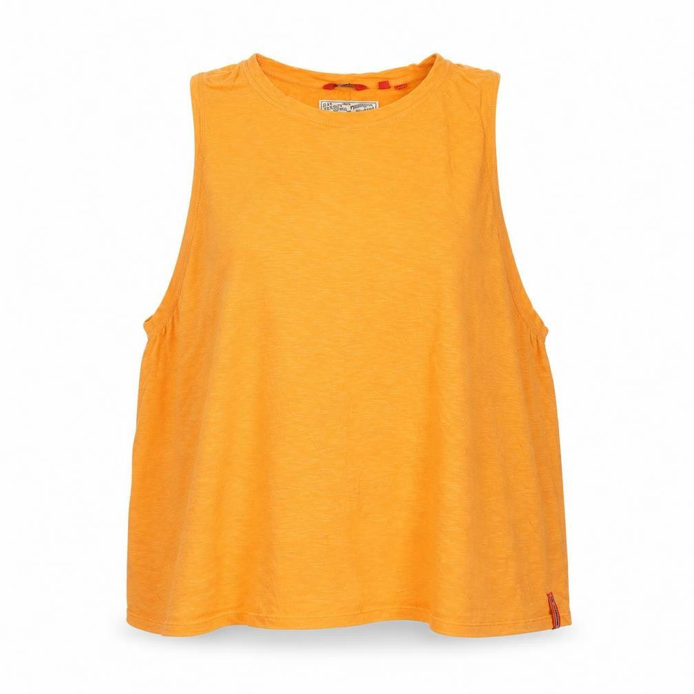 Superdry Womens Orange Cotton Sleeveless Tank Top Size 12