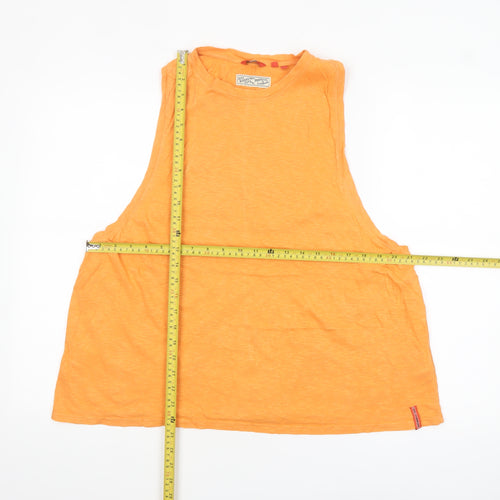Superdry Womens Orange Cotton Sleeveless Tank Top Size 12