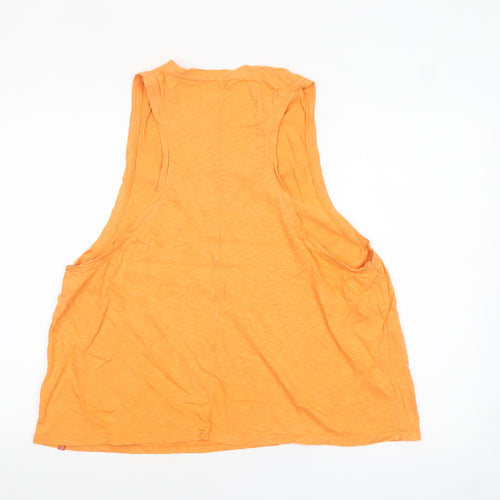 Superdry Womens Orange Cotton Sleeveless Tank Top Size 12