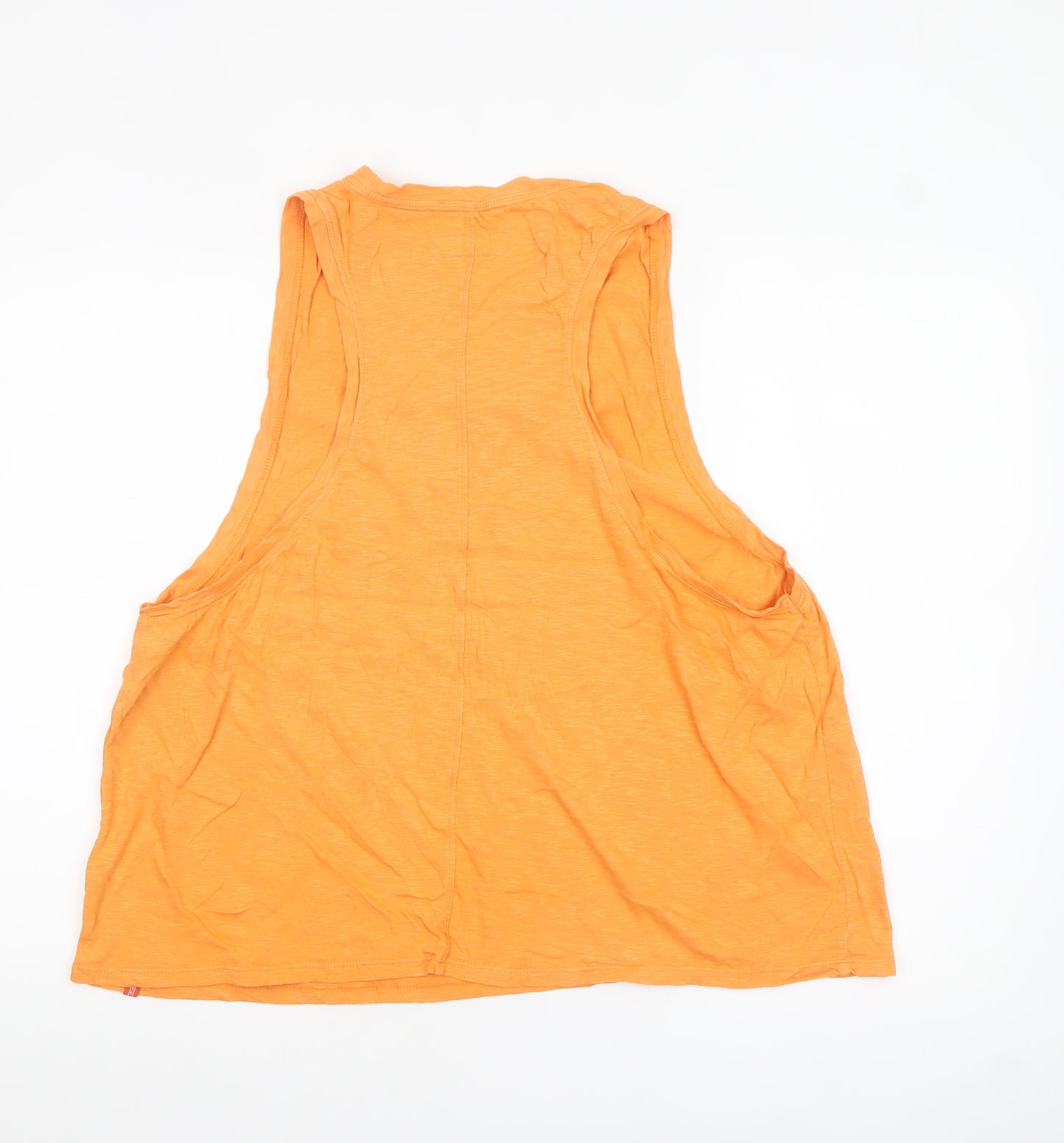 Superdry Womens Orange Cotton Sleeveless Tank Top Size 12