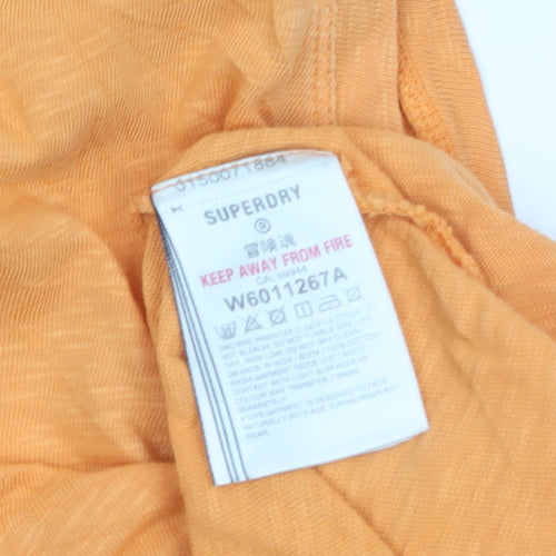 Superdry Womens Orange Cotton Sleeveless Tank Top Size 12