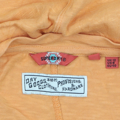 Superdry Womens Orange Cotton Sleeveless Tank Top Size 12