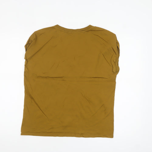 United Colors of Benetton Women’s Brown V-Neck Cotton T-Shirt M
