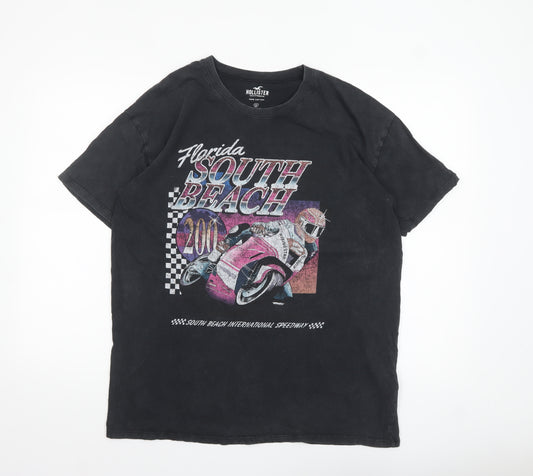 Hollister Men's Black South Beach Graphic Cotton T-Shirt Size S