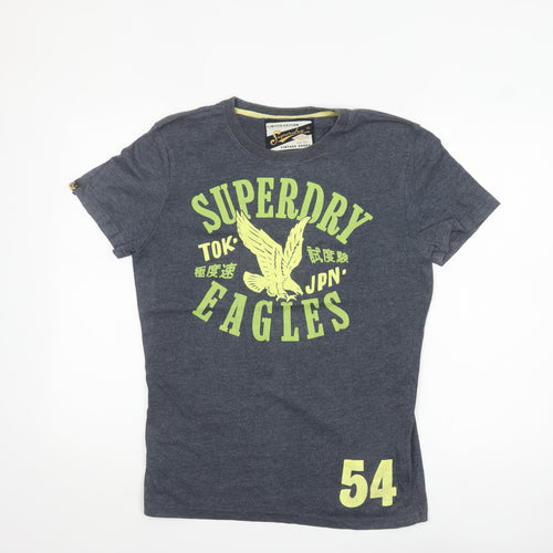 Superdry Men's Grey Eagle Graphic Crew Neck T-Shirt Size M