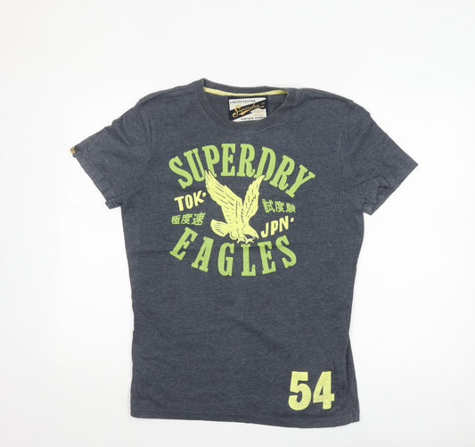 Superdry Men's Grey Eagle Graphic Crew Neck T-Shirt Size M