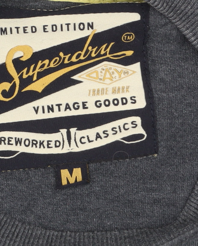 Superdry Men's Grey Eagle Graphic Crew Neck T-Shirt Size M