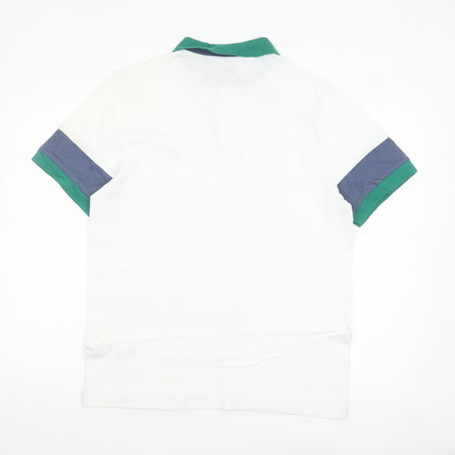 Original Penguin Men's White Colourblock Polo Shirt Medium