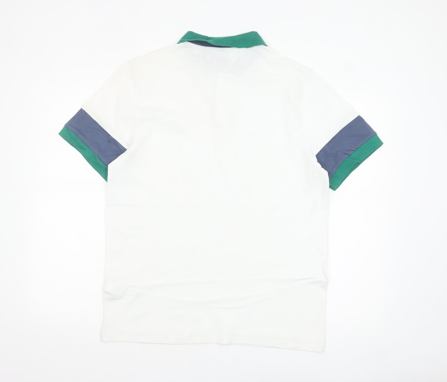 Original Penguin Men's White Colourblock Polo Shirt Medium