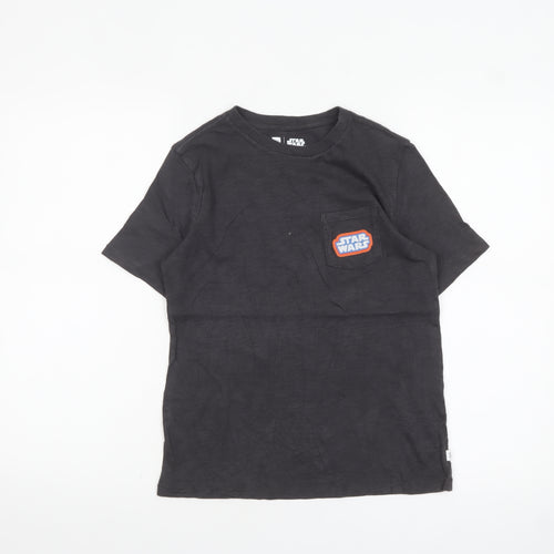 GAP Boys Black Star Wars Graphic T-Shirt 10-11 Years Cotton Crew Neck