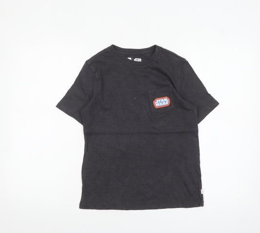 GAP Boys Black Star Wars Graphic T-Shirt 10-11 Years Cotton Crew Neck