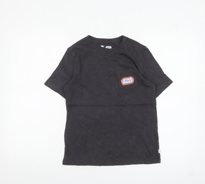 GAP Boys Black Star Wars Graphic T-Shirt 10-11 Years Cotton Crew Neck