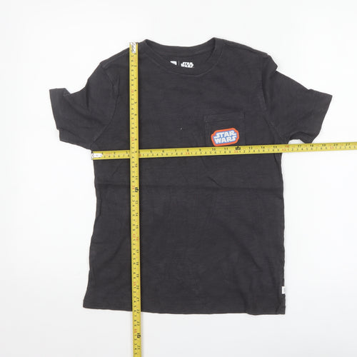 GAP Boys Black Star Wars Graphic T-Shirt 10-11 Years Cotton Crew Neck