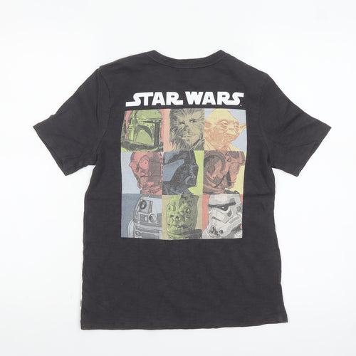 GAP Boys Black Star Wars Graphic T-Shirt 10-11 Years Cotton Crew Neck