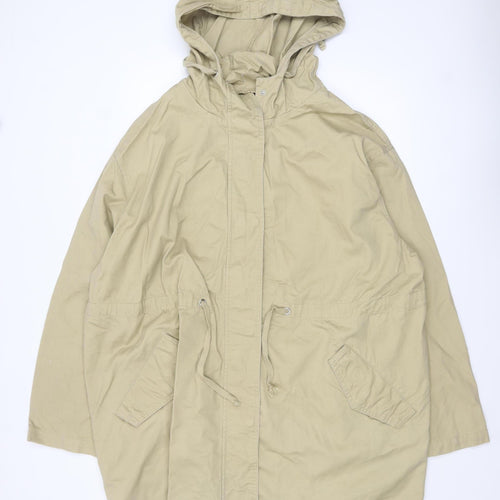 ASOS DESIGN Women’s Beige Hooded Parka Jacket Size 20 Cotton Casual