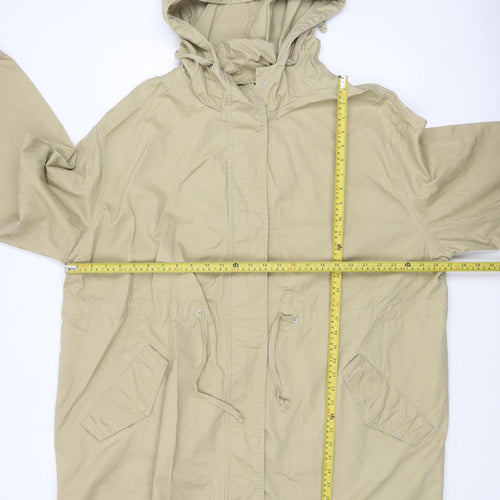 ASOS DESIGN Women’s Beige Hooded Parka Jacket Size 20 Cotton Casual