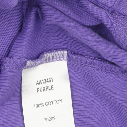 Cotton Traders Womens Purple V-Neck Short Sleeve T-Shirt Size 14/16
