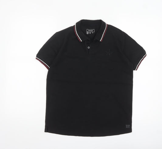 Firetrap Boys Black Polo Shirt 13 Years Short Sleeve Classic Fit