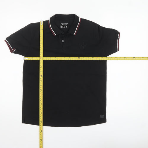 Firetrap Boys Black Polo Shirt 13 Years Short Sleeve Classic Fit