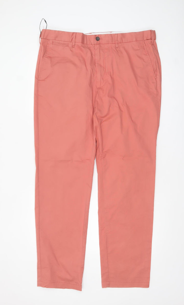 Marks and Spencer Men’s Pink Chino Trousers Regular Fit Size 40