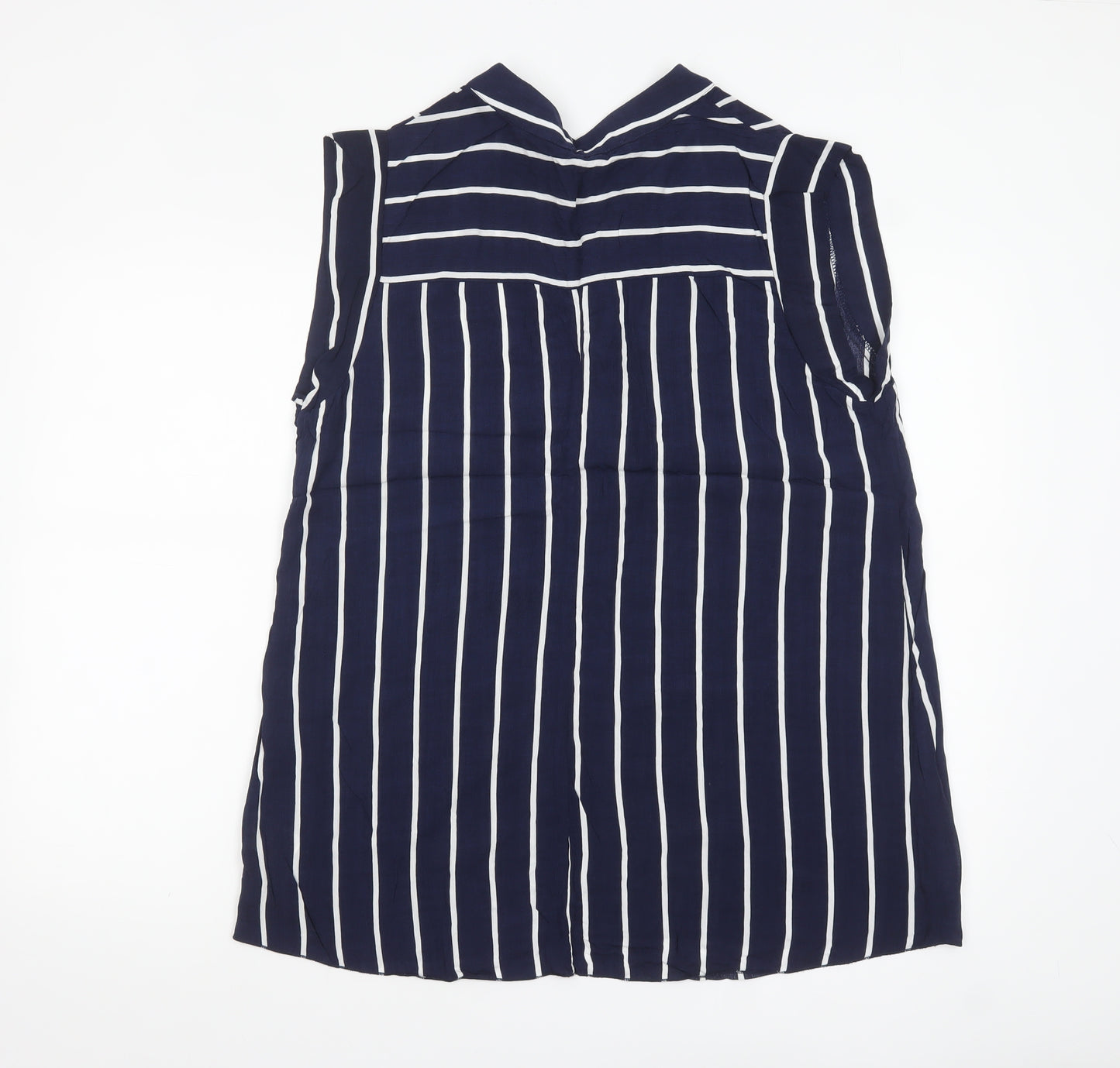 Peruzzi Women's Blue Striped Sleeveless Tunic Blouse Size 14