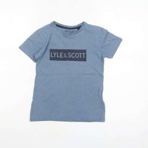 Lyle & Scott Boys Blue 5-6 Years Logo Cotton Short Sleeve T-Shirt