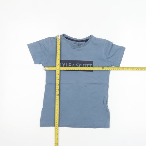 Lyle & Scott Boys Blue 5-6 Years Logo Cotton Short Sleeve T-Shirt