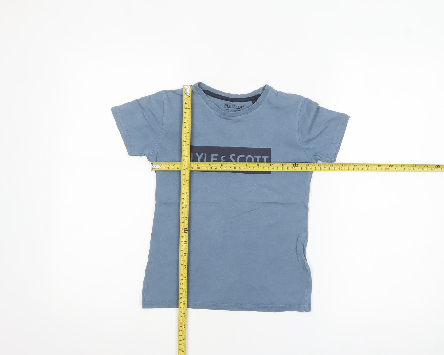 Lyle & Scott Boys Blue 5-6 Years Logo Cotton Short Sleeve T-Shirt