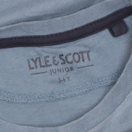 Lyle & Scott Boys Blue 5-6 Years Logo Cotton Short Sleeve T-Shirt