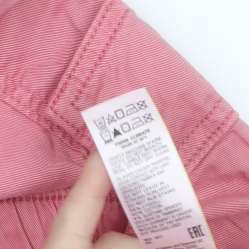 Marks and Spencer Womens Pink Cargo Trousers Size 20 Elastic Waist Cotton