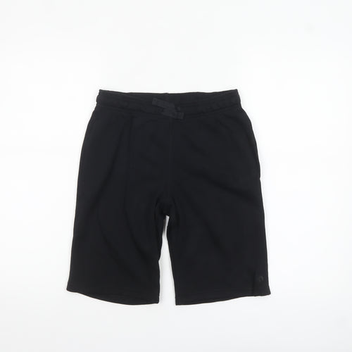 Marks and Spencer Boys Black 12-13 Years Sweat Shorts Cotton Blend