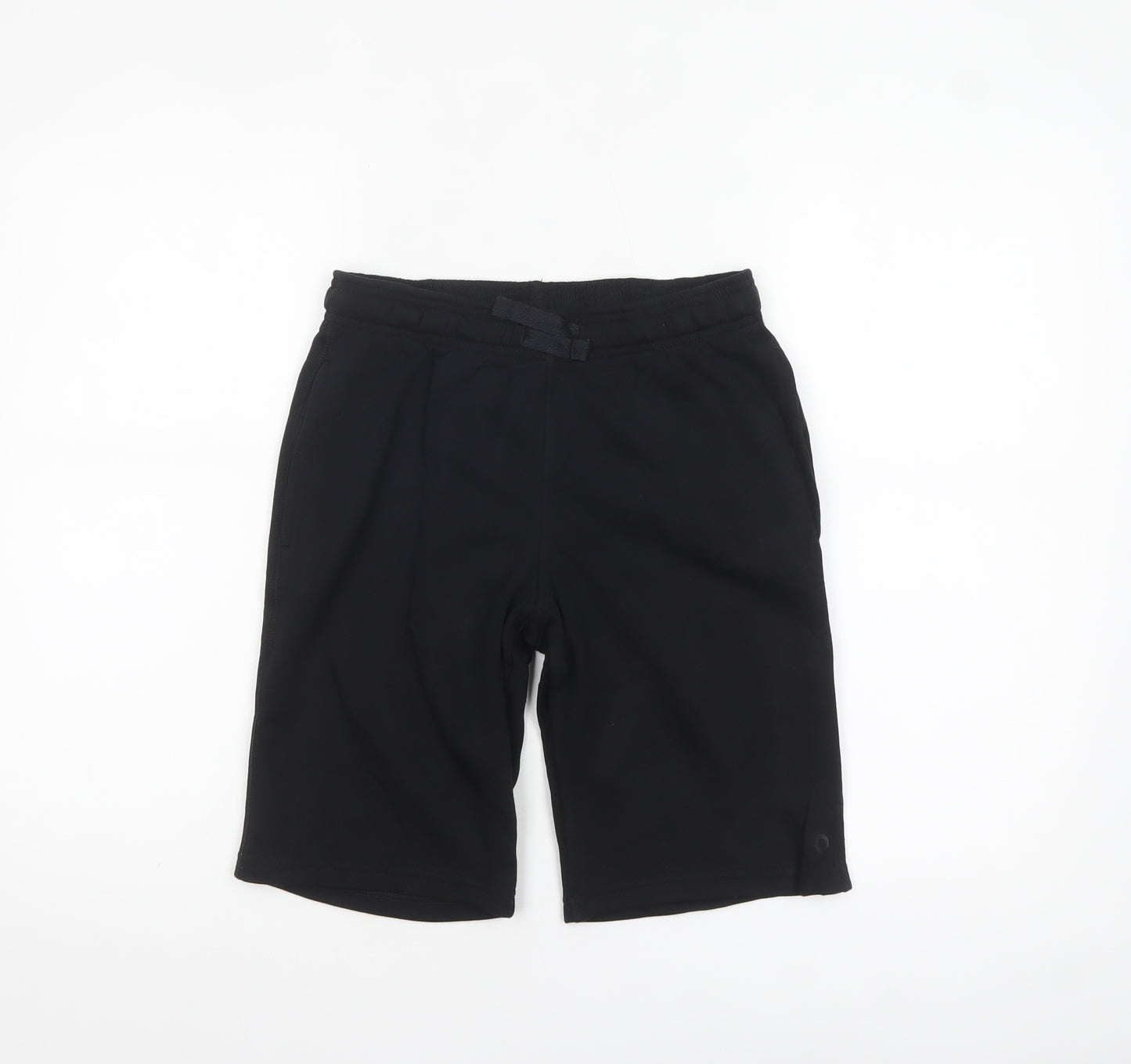 Marks and Spencer Boys Black 12-13 Years Sweat Shorts Cotton Blend