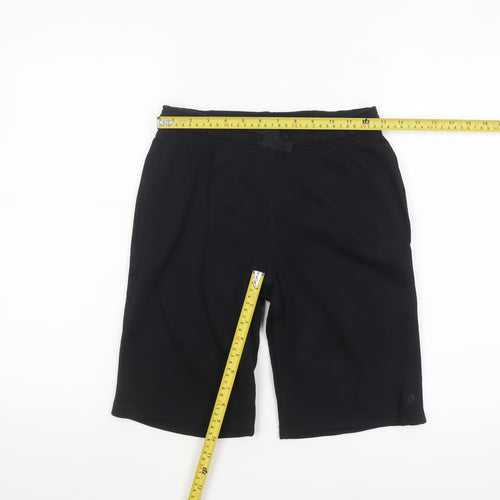 Marks and Spencer Boys Black 12-13 Years Sweat Shorts Cotton Blend