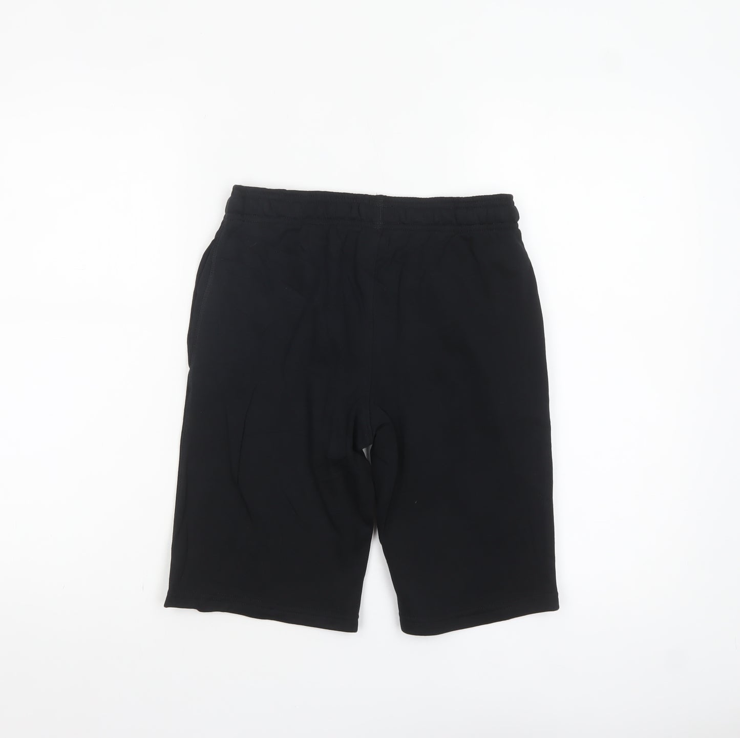 Marks and Spencer Boys Black 12-13 Years Sweat Shorts Cotton Blend