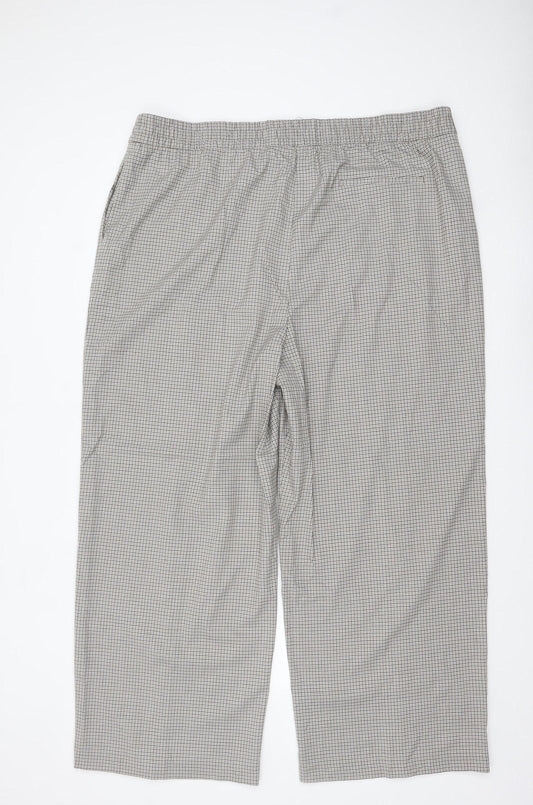 Marks and Spencer Women's Beige Check Pull On Trousers Size 24